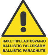 Rakettipelastusvarjo tarra ultraan 92x104mm