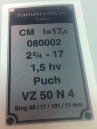 Tyyppikilpitarra -80 tunturi supersporttiin
