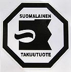 Suomalainen takuutuotetarra 1kpl musta
