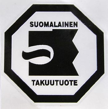 Suomalainen takuutuotetarra 1kpl musta